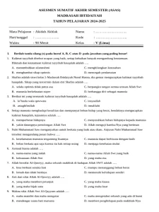 Soal Akidah Akhlak Kelas 5 MI 2024-2025 PDF