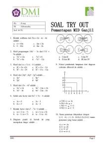 Contoh Soal Matematika Kelas 8 Semester 2