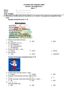 Latihan Soal Bahasa Jawa Kelas 1 SD PDF