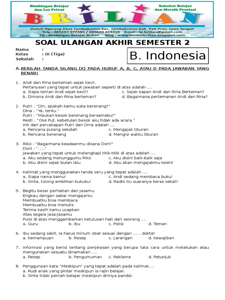 Akhirnya Tersedia 7 Tempat Download Soal Tema 5 Kelas 3 Semester 2 Siap Cetak