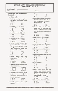 contoh soal kbd kelas v semester 2