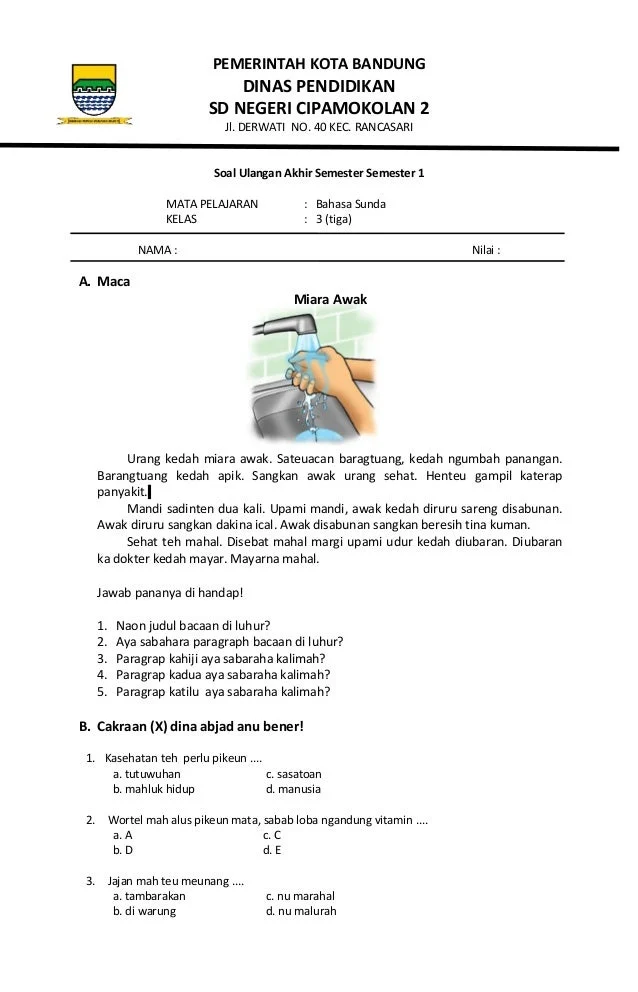 Materi Bahasa Sunda Kelas 3 Sd Semester 1 - Piffle me