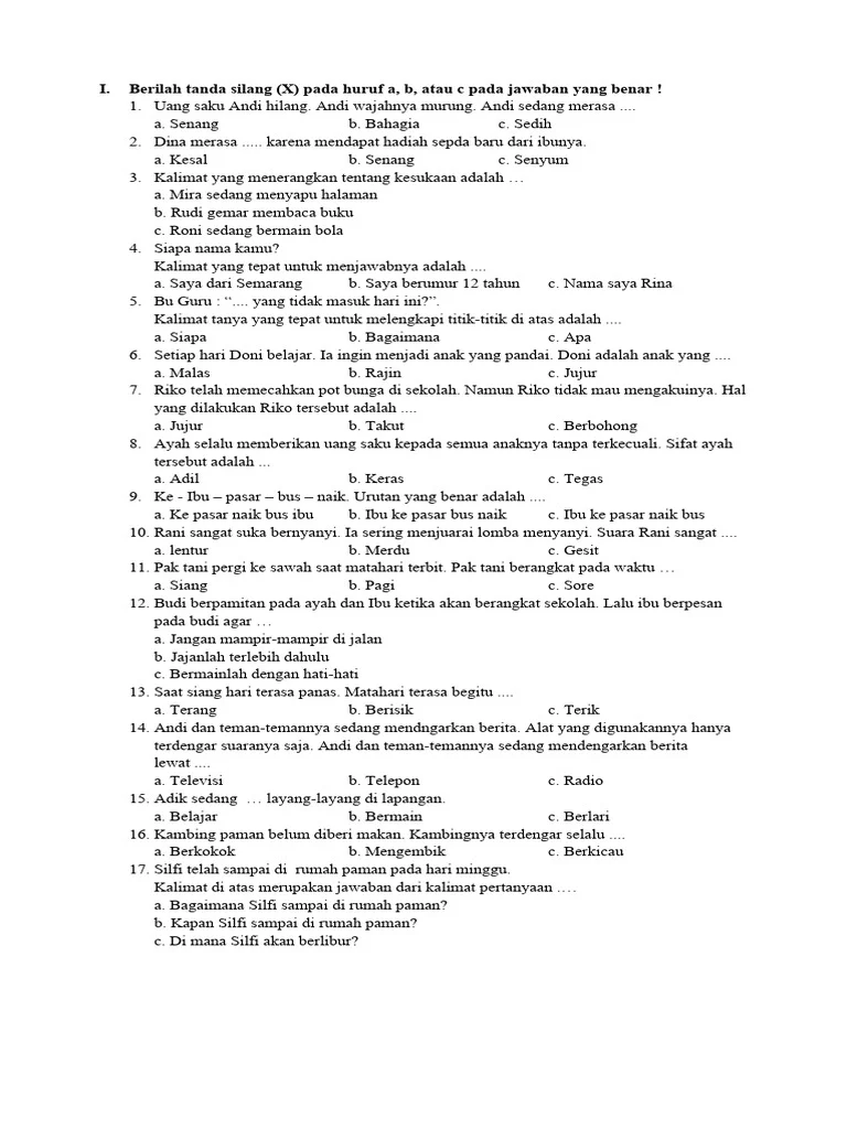 soal essay bahasa indonesia kelas 11 semester 2