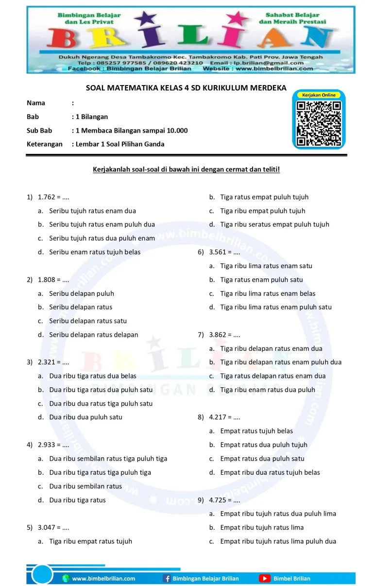10 Contoh Soal Al Insyirah Kelas 4 SD Semester 2 Beserta Kunci Jawaban yang Wajib Diketahui