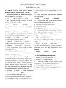 5 Fakta Penting dalam Contoh Soal Akidah Kelas 2 Semester 1 2017 yang Wajib Diketahui