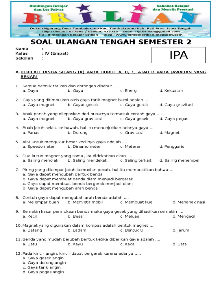 5 Soal Essay IPA Kelas 4 Semester 2 yang Wajib Dikuasai Siswa di Tahun 2026 5 Soal Essay IPA Kelas 4 Semester 2 yang Wajib Dikuasai Siswa di Tahun 2026
