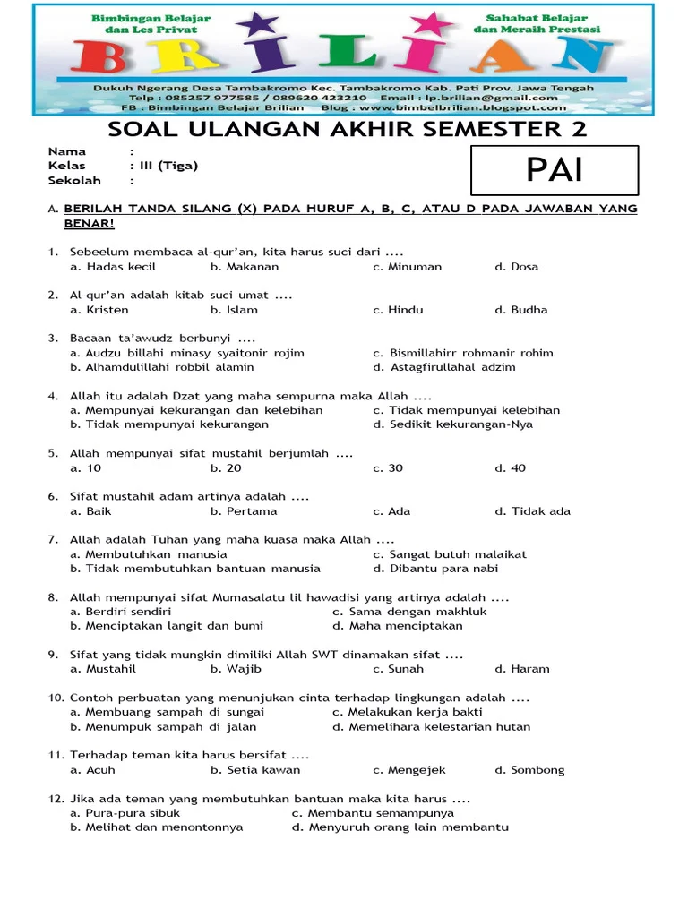 7 Contoh Soal Akhir Semester Kelas 3 IPS Semester 2 yang Wajib Dikuasai Sebelum Ujian