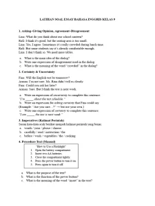 Soal Essay Bahasa Inggris Kelas 9 PDF