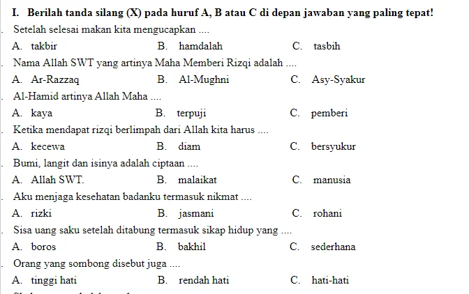 Mengukir Budi Pekerti Sejak Dini Contoh Soal Tematik Akidah Akhlak Mengukir Budi Pekerti Sejak Dini Contoh Soal Tematik Akidah Akhlak