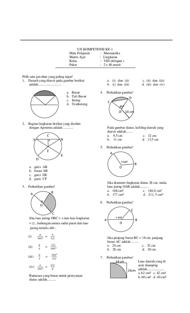 5 Contoh Soal Lingkaran Kelas 2 SMA yang Sering Muncul di OSN Matematika, Wajib Kamu Latih Sebelum Terlambat