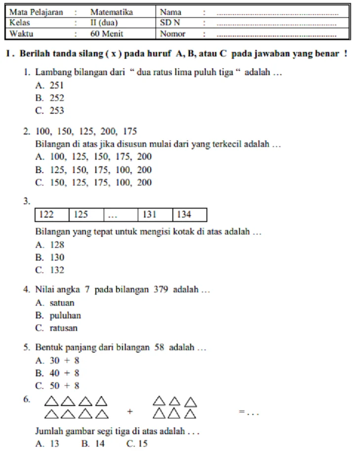 7 Contoh Soal Lomba Matematika Kelas 2 Sains yang Wajib Dilatih Sebelum Terlambat
