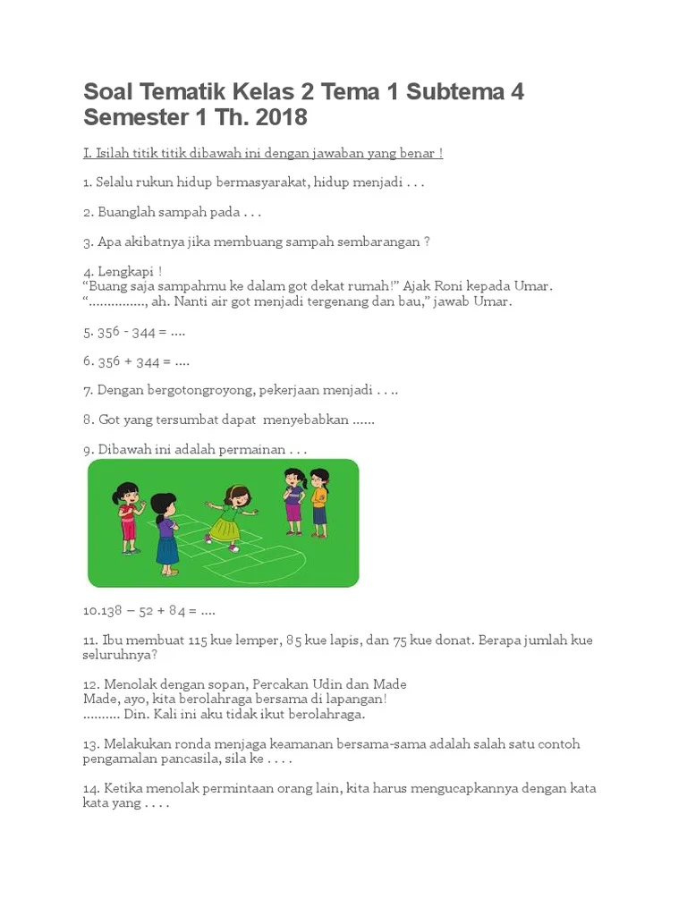 7 Rahasia Contoh Soal Tematik Kelas 2 Tema 1 Subtema 4 yang Membuat Anak Sukses