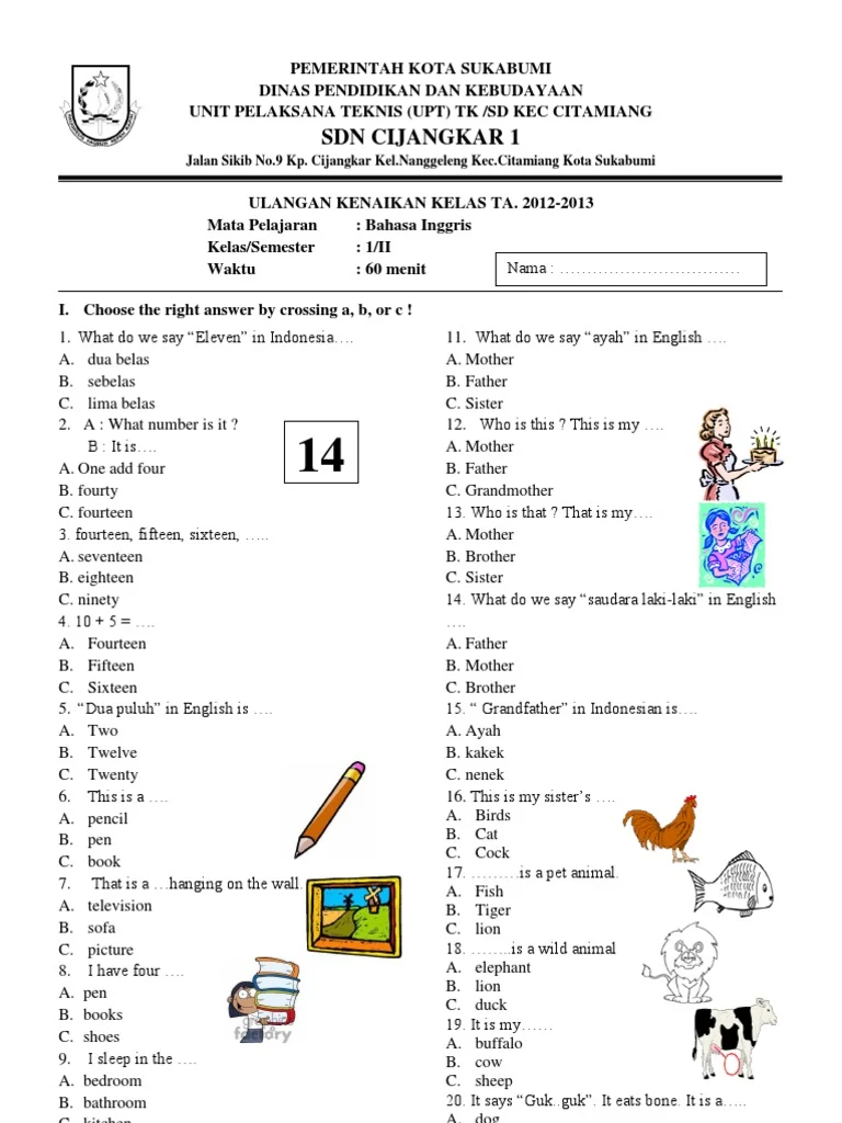 Jangan Sampai Ketinggalan: 7 Contoh Soal Lomba Bahasa Inggris Kelas 2 yang Wajib Dilatih Sebelum 17 Agustus