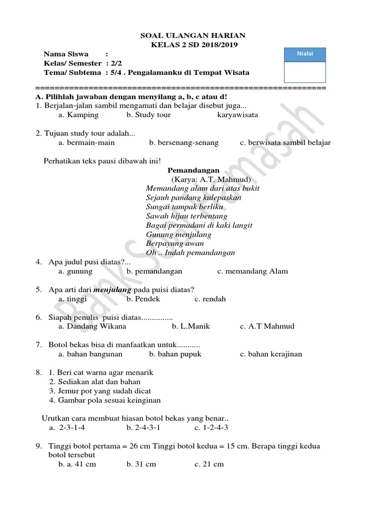 Ternyata Ini Dia Contoh Soal LKS Tema 5 Kelas 2 SD yang Sering Bikin Orang Dewasa Salah Menjawab