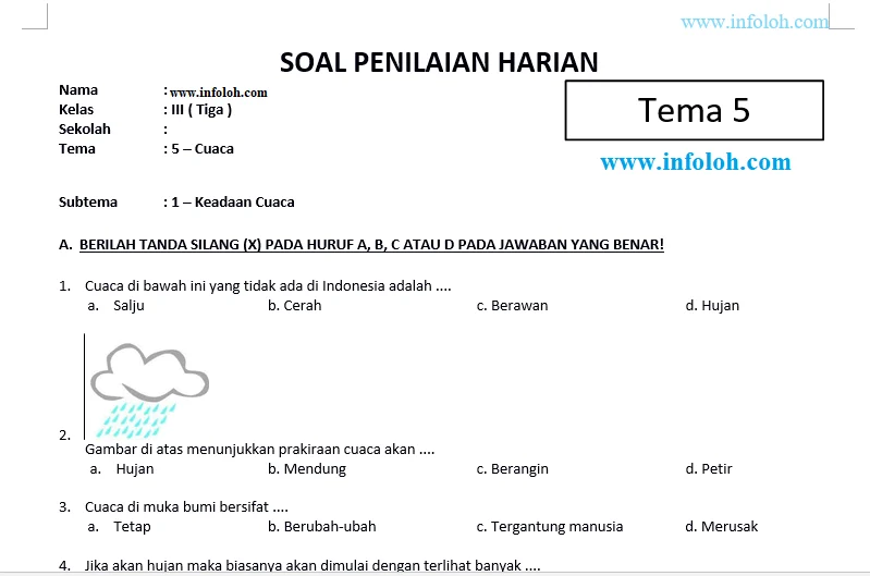 20 contoh soal tematik kelas 3 tema 5 subtema 1 yang Terbukti Bikin Nilai IPAS Meningkat