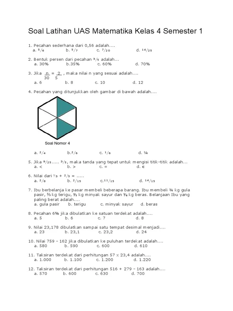 5 Langkah Cepat Download Soal Ulangan Matematika Kelas 4 SD Semester 1 untuk Nilai Unggul