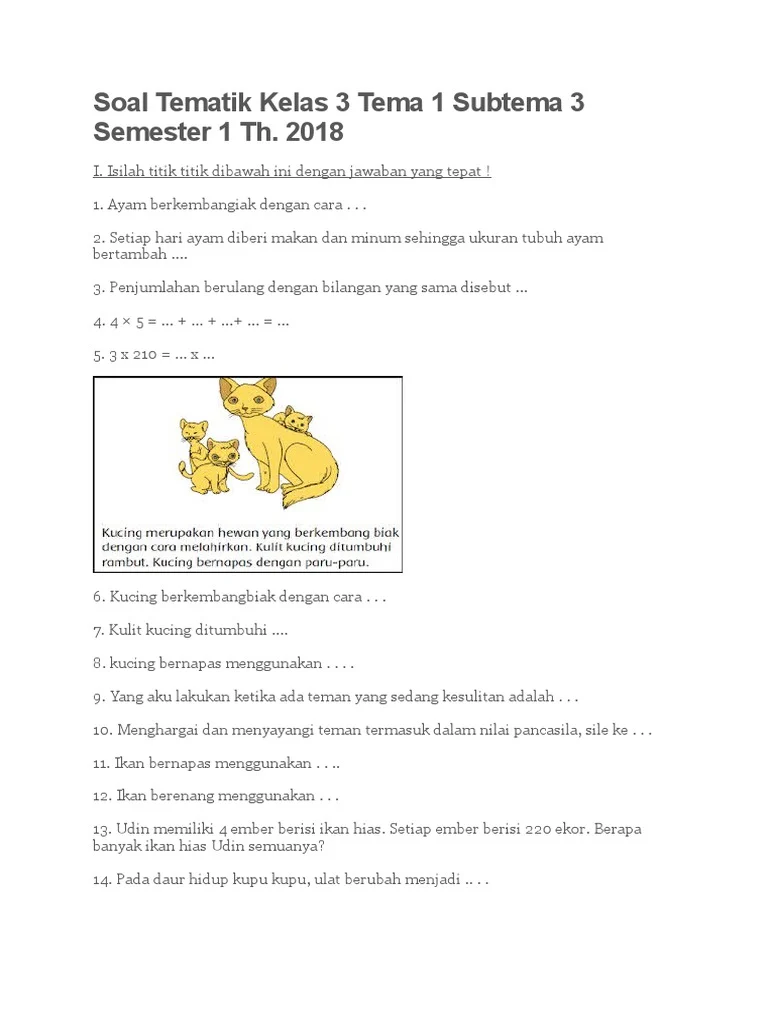 7 Rahasia Contoh Soal Tematik Kelas 3 Tema 1 yang Membuat Anak Sukses di 2026