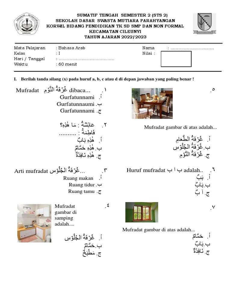 Rahasia Skor Sempurna Kerjakan Soal Bahasa Arab Kelas Satu Semester 2 Buku Erlangga