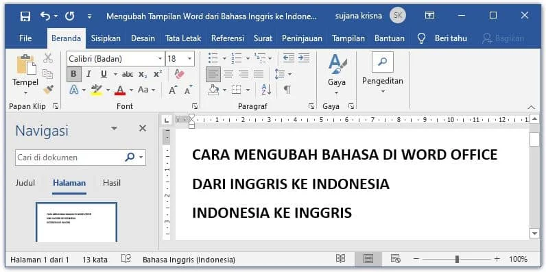 Ternyata Mudah, Begini Cara Ubah Bahasa Tampilan di Word 2016 yang Jarang Diketahui